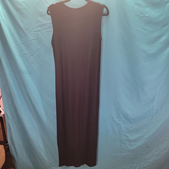 Chelsea & Theodore Black Embroidered Maxi Dress Medium - Picture 7 of 11